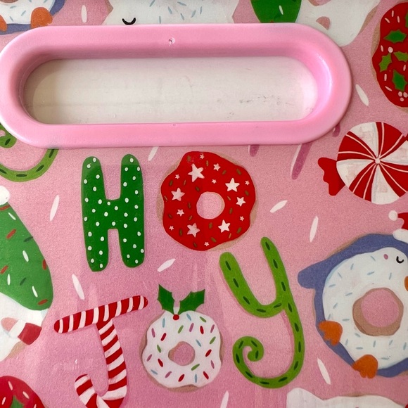 Large Christmas Doughnuts Candy Poly Cutting Board Joy Santa Kitchen Donuts - Picture 8 of 11